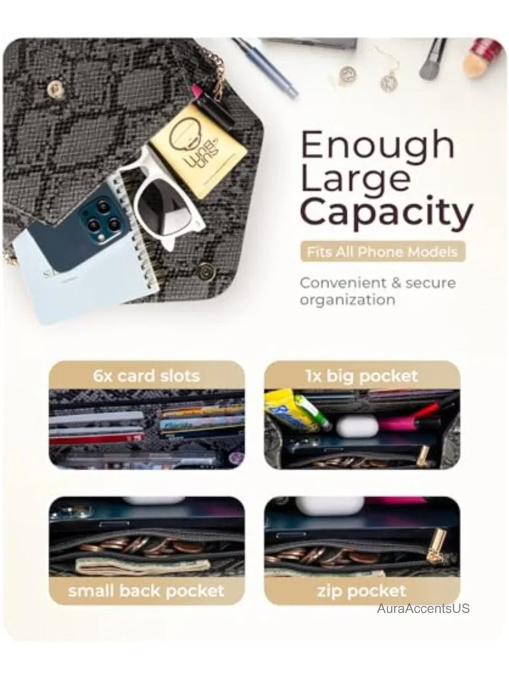 Elegant Envelope Clutch with Detachable Chain - Faux Leather Evening Bag